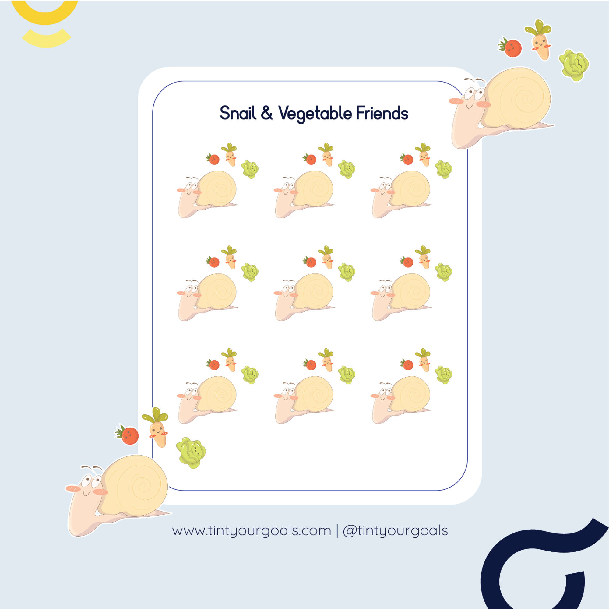 Snail-And-Vegetable Friends-Sticker
