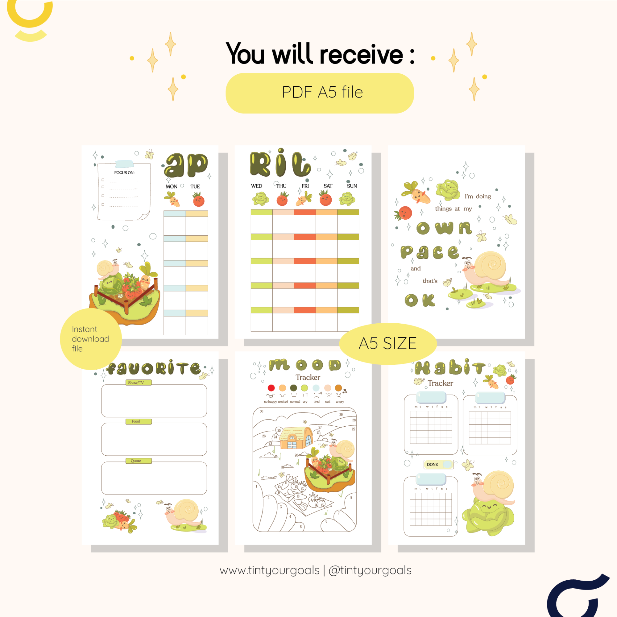 April 2024 Printable Bullet Journal Set Up