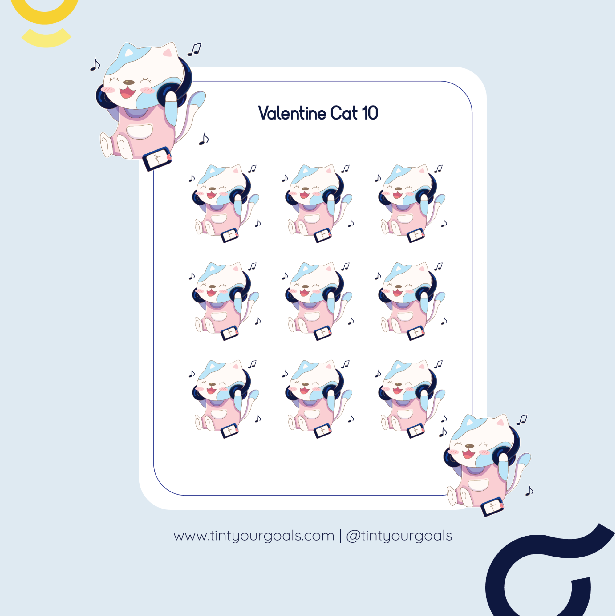 Valentine Cat Printable Sticker 10